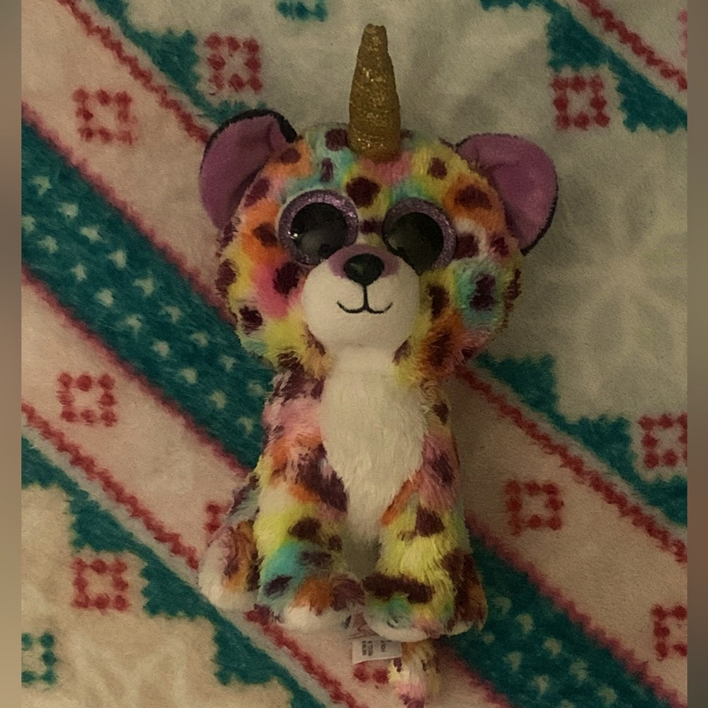 TY toys rainbow color leopard unicorn stuffed animal